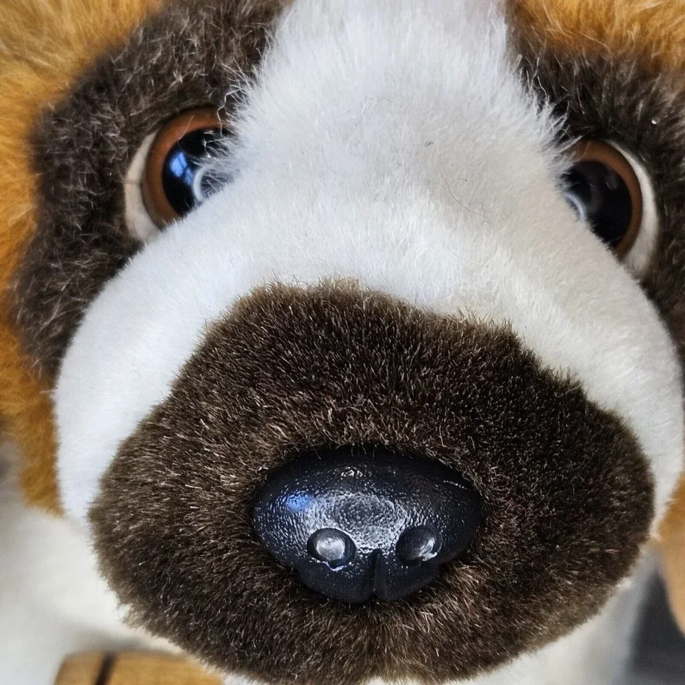 Vintage 80s St. Bernard Dog Plush Stuffed Animal Stuffie Squish 12